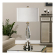black and gold desk lamp Uttermost Cut Crystal Lamps Cut Crystal Base With Polished Nickel Plated Details.
