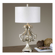 clear bedside lamps Uttermost Distressed Silver Table Lamps Heavily Distressed Silver Leaf Finish With Dark Tan Undertones.