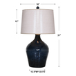 glass table lamp shades Uttermost Lamps Lightly Hammered Midnight Blue Glass Accented With Polished Nickel Plated Details.