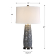 table night light Uttermost Stone Gray Lamp Embossed Ceramic Featuring Hand Applied Woven Details Finished In A Stone Gray Glaze With Plated Brushed Nickel Metal Accents.