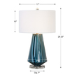 decorative lamp shades for table lamps Uttermost Teal-Gray Glass Lamp Teal-gray Glass Base Featuring Swirls Of Bold Blue-ivory Accented With Brushed Nickel Details And A Thick Crystal Foot.