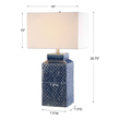 table top lamp shades Uttermost Sapphire Blue Lamp Textured Ceramic Finished In A Fired Sapphire Blue Glaze Accented With Brushed Nickel Plated Details.