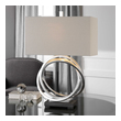 large end table lamps Uttermost Silver Rings Lamp Sleek Iron Rings Finished In A Metallic Silver Leaf, Accented With A Rustic Bronze Foot.