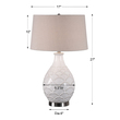 tiffany glass lamp shades Uttermost Glossed White Table Lamp Budding Ceramic Design, Finished In A Lightly Distressed Glossed White Glaze, Accented With Brushed Nickel Plated Details.