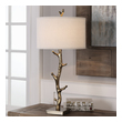 tall black table lamps Uttermost Tree Branch Table Lamp Cast From An Authentic Tree Branch, Finished In A Plated Antiqued Gold, Sitting On A Coordinating Steel Foot.