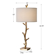 tall black table lamps Uttermost Tree Branch Table Lamp Cast From An Authentic Tree Branch, Finished In A Plated Antiqued Gold, Sitting On A Coordinating Steel Foot.