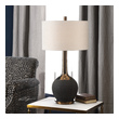 mini kitchen lamp Uttermost Black Lamp This Ceramic Base Features A Textured, Matte Black Hand-scored Body, Accented With A Metallic Golden Bronze Glazed Neck.