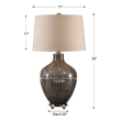 art glass light fixtures Uttermost Gray Glass Lamp Heavily Seeded Transparent Gray Glass Accented With Brushed Nickel Plated Details.