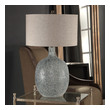 desk lamp shade Uttermost Glass Table Lamp The Finish On This Glass Base Is Reminiscent To An Ocean Wave Crashing, Featuring Mottled Highlights Of Blue-green, Covered In A Heavily Textured Aged White Glaze, Paired With Brushed Nickel Plated Details.