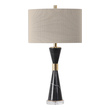 small task light Uttermost Black Marble Table Lamp Mid-century Flair Is Added To This Design Featuring A Hourglass Shaped Base Constructed Of Solid, Black Marble And Is Accented With Stainless Steel Details Finished In A Plated Gold And A Thick Crystal Foot.