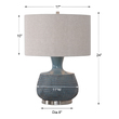 white light lamp Uttermost Blue Glaze Table Lamp Table Lamps Add A Touch Of Tribal Flair To Any Room With This Embossed Ceramic Table Lamp That