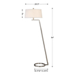 floor lamp styles Uttermost Modern Nickel Floor Lamp Steel Open Ring Foot Balancing A Slightly Tapered Arm Finished In A Plated Brushed Nickel.