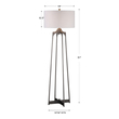 bedroom overhead lighting Uttermost Modern Floor Lamp Floor Lamps Sleek And Refined, This Lamp Is Constructed Of Forged Steel, Finished In A Plated Aged Gun Metal.