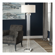 indoor floor lights Uttermost Tall Cylinder Floor Lamp This Lamp Features A Clear Acrylic Tall Cylinder, Accented With Light Champagne Nickel Plated Details And Thick Crystal Accents.