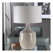 outdoor night lights Uttermost Felipe Gray Table Lamp This Ceramic Base Keeps It Simple In Shape, Yet Upscale With Its Fashionable Pattern Thats Finished In A Distressed Light Gray Glaze, Paired With Brushed Nickel Plated Accents.