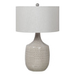 outdoor night lights Uttermost Felipe Gray Table Lamp This Ceramic Base Keeps It Simple In Shape, Yet Upscale With Its Fashionable Pattern Thats Finished In A Distressed Light Gray Glaze, Paired With Brushed Nickel Plated Accents.