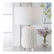 bedroom lamp light Uttermost Textured White Table Lamp A Modern Take On Old World Style, This Table Lamp Features A Textured, Aged White Ceramic Base With An Organic Grid Design Displayed On A Thick Crystal Foot With Polished Nickel Accents.