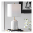 brass lamp with brass shade Uttermost White Marble Table Lamp This Elegant Table Lamp Showcases A Thick White Marble Base With With Subtle Gray Veining, Accented With Brushed Light Brass Plated Details.