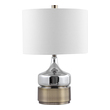 cool white led bulbs Uttermost Chrome Table Lamp Paying Homage To Mid-century Style, This Table Lamp Features A Chrome Plated Glass Base Displayed On A Chunky Antique Brass Plated Foot And Finial.