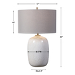 goddess lamp Uttermost White / Ivory Glaze Table Lamp Simple Yet Versatile, This Ceramic Table Lamp Features A Cream-ivory Drip Glaze With Subtle Texture, Accented By Brushed Nickel Plated Details.