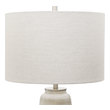 black and gold sconces Uttermost White Crackle Table Lamp Showcasing A Rustic Casual Look, This Ceramic Table Lamp Features An Off-white Crackle Glaze With Distressed Rust Brown Details And Noticeable Ribbed Texture, Paired With Plated Brushed Nickel Accents.
