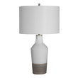 spot light table lamp Uttermost White Crackle Table Lamp This Ceramic Lamp Features A White Crackle Glaze Finish Paired With A Ribbed Textured Bottom Half Finished In An Aged Terracotta Tone, Accented By Light Antique Brushed Brass Details.