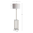 unique ceiling lights Uttermost Antique Brass Floor Lamp Sophisticated And Elegant, This Floor Lamp Displays A Transitional Look With Sleek Iron Details Finished In A Plated Antique Brass And Thick Crystal Shelves.