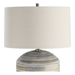 tiny lamp shades Uttermost Striped Accent Lamp This Ceramic Accent Lamp Features A Striped Motif In Neutral Shades Of Brown, Taupe, Cream And Blue Accented By Light Brushed Brass Plated Details.