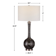 glass light shades Uttermost Charcoal Glass Buffet Lamp Showcasing A Masculine Look, This Buffet Lamp Features An Ebony And Charcoal Bubble Glass Base Accented By Contemporary Brushed Nickel Plated Iron Details.