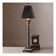 brass side lamp Uttermost Buffet Lamps Matte Black, Antique Gray And Bronze. Carolyn Kinder