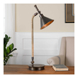 large brass table lamp Uttermost Task Lamps Metal Base Finished In A Plated Oxidized Bronze Accented With A Wrapped Tea-stained Rope Around The Neck. Base Arm And Shade Pivots Up And Down.