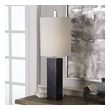 vintage gold desk lamp Uttermost Marble Column Accent Lamp Chunky, Black Marble Column With Subtle White Veining, Accented With Polished Nickel Plated Details.
