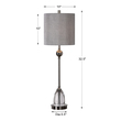 tiffany lamp shades for table lamps Uttermost Nickel Buffet Lamp Polished Nickel Plated Steel, Featuring Thick Crystal Detail.