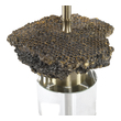 glass bulb lights Uttermost Wasps Nest Buffet Lamp This Unique Lamp Base Consists Of A Delicate, Resin-treated Casting Of A Barn Wasps Nest Finished In A Heavily Antiqued Metallic Gold, Set On A Solid Crystal Base, Accented With Brushed Brass Plated Details.