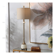 stained glass hot air balloon lamp Uttermost Natania Plated Brass Buffet Lamp Table Lamps This Buffet Lamp Features A Delicate Design With Traditional Elements That Showcase Polished White Marble Details, Paired With Antique Brass Plated Accents.