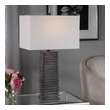 tiffany style light shade Uttermost Metallic Charcoal Table Lamp This Ceramic Table Lamp Features A Deep Ribbed Texture With A Subtle Organic Shape Finished In A Metallic Charcoal Glaze, Accented With Matching Metal Details.