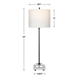 rose gold table lamp shade Uttermost Sleek Buffet Lamp Sleek And Simple, This Buffet Lamps Features A Satin Black Metal Base Pearched On A Crystal Slab And A White Marble Foot With Subtle Veining.