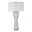 light grey lamp shades for table lamps Uttermost Off-White Glaze Table Lamp This Ceramic Table Lamp Displays An Elegant Curved Silhouette That Creates A Fresh Yet Traditional Feel. The Base Is Finished In An Off-white Crackle Glaze And Is Accented By Polished Nickel Plated Details.