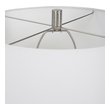 modern side lamps for bedroom Uttermost Matte White Table Lamp This Sleek Ceramic Table Lamp Features A Matte White Glaze With Brushed Light Gray Detailing, Paired With Brushed Nickel Plated Accents And A Crystal Foot.