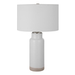 gold tree lamp Uttermost White Farmhouse Table Lamp Inspired By Farmhouse Style Pottery, This Table Lamp Is Handcrafted From Ceramic Finished In A Textured White Glaze With A Natural Bottom, Paired With Plated Brushed Nickel Accents.
