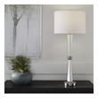 vintage brass light fixtures Uttermost White Table Lamp Timeless And Sophisticated, This Table Lamp Boasts Tapered White Marble With Subtle Gray Veining, Accented By Iron Details Finished In Brushed Nickel.