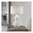 white task lamp Uttermost Marble Table Lamp This Table Lamp Is Executed In A Rich Granulated Marble Material That Accurately Replicates The Look Of Thassos Marble Featuring Scalloped Ridges And Polished Nickel Accents.