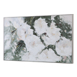 bathroom wall art decor Uttermost Floral Art Hand Painted Canvas, Floral, Antique Silver Leaf Gallery Frame, Green, White, Neutral
