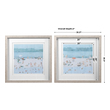glass frame art Uttermost Landscape Art Beach Scene, Double White Mats, Light Driftwood Colored Frames, Light Blue, Blue, Teal, Tan, Peach, Charcoal, White, Beige