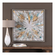 wall sayings for bedroom Uttermost Modern Abstract Art Thin Silver Leaf Frame Surrounding Hand Painted Canvas.