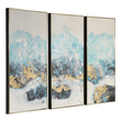 wall design glass Uttermost Abstract Art Gallery Frame In Gold With Black Outer Edges.  Handpainted And Textured Oil On Canvas.  Colors Of Deep Blue, Navy, Medium And Light Blue , Gold Accents And A White Background.