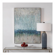 hallway artwork Uttermost Abstract Art Thin Silver Gallery Frame. With Colors Of Creams, Light Browns, Sea Foam, Greens, Various Shades Of Blue And Gray. Heavily Textured.