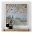 outdoor wall art near me Uttermost Landscape Art Hand Painted Canvas With A Gold Accented Frame With Pale Gray Undertones. The Leaves Are Gold Leaf Accents.