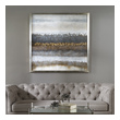 wall art for entrance way Uttermost Landscape Art Hand Painted Canvas Over Wooden Stretchers With A Silver Champagne Frame.