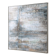 framed prints wall art Uttermost Abstract Nautical Art Hand Painted, Heavy Texture, Antiqued Silver Leaf Gallery Frame, Abstract, Off-white, Teal, Light Blue, Gray, Brown, Tan, Green, Charcoal